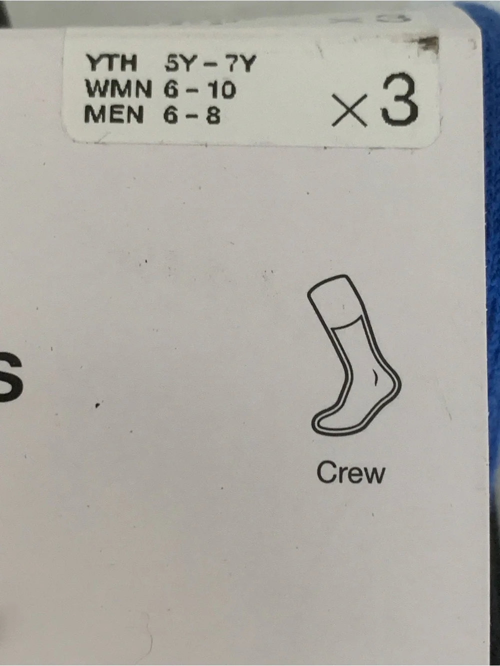 Nike Everyday Dri-FIT Crew Socks 3-Pack - Women's Size 6-10 - NWT Black/Blue